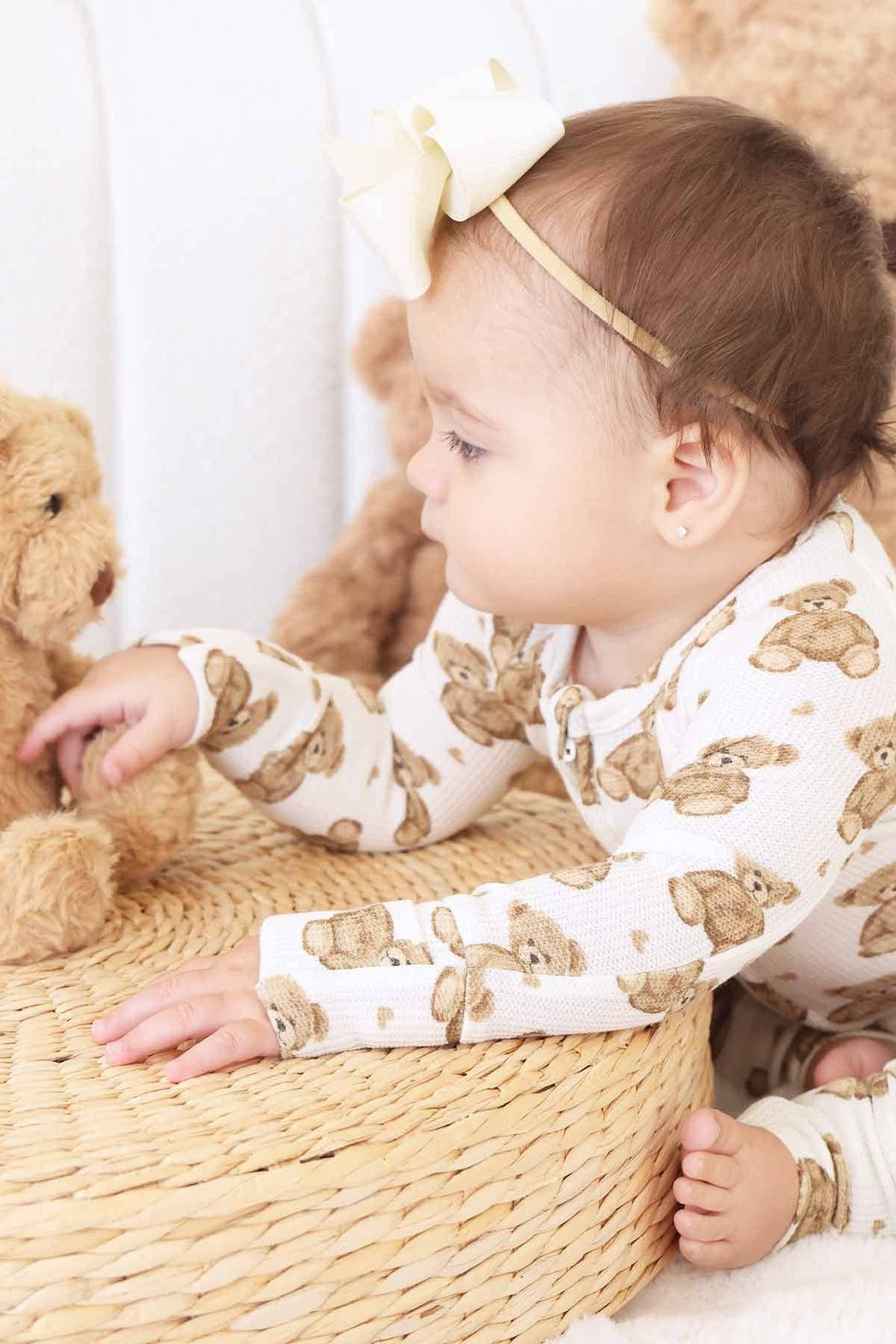 Beary Sweet Bamboo Waffle Convertible Zip Romper: 18-24 months
