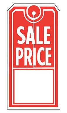 Sales Price Slit Tags - 2 3/8"W x 4 3/4"H - Carton of 1000