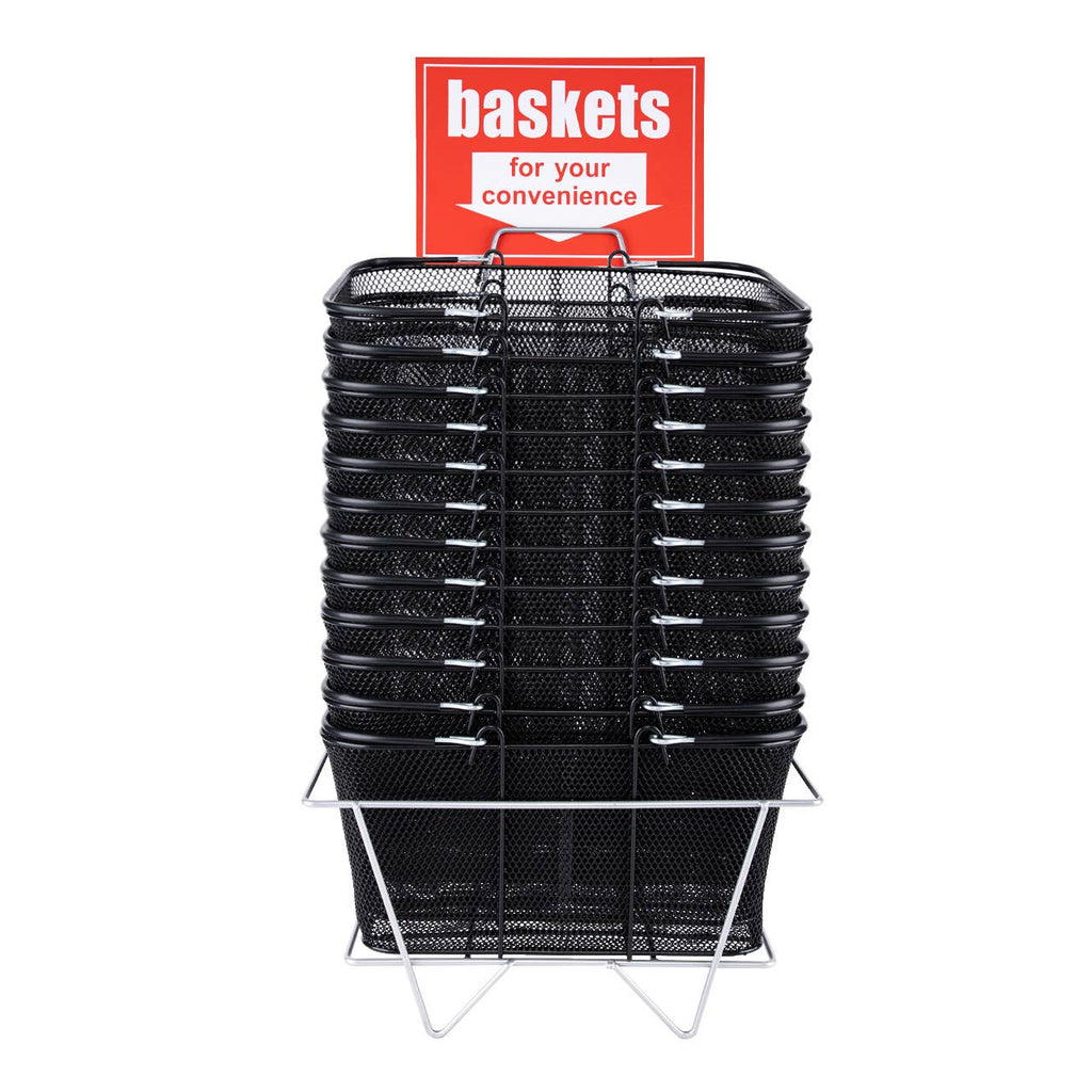 Black Metal Shopping Basket Set - 12 Baskets