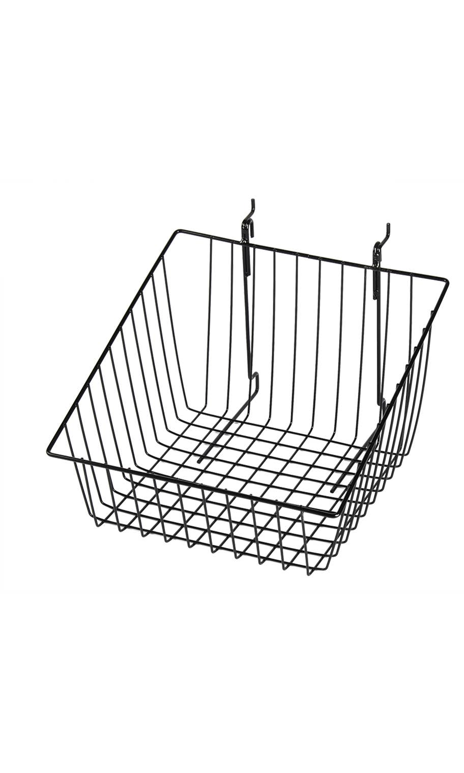 Grid Basket for Slatwall & Wire Grid: Black / 12 x 12 x 4 inch