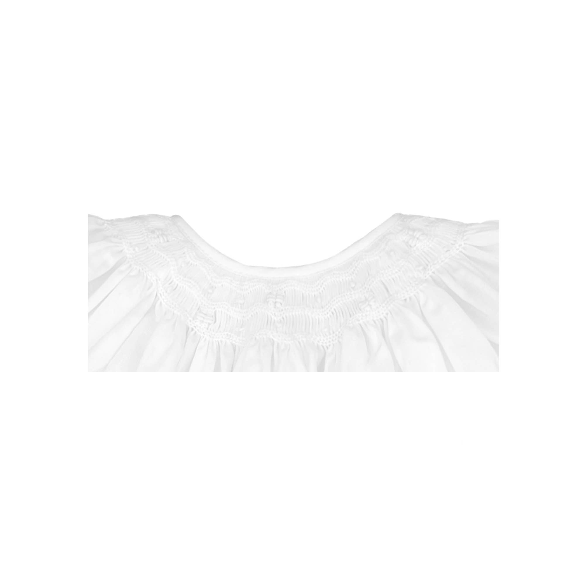 Daygown with Wave Smocking: White / 3 Month