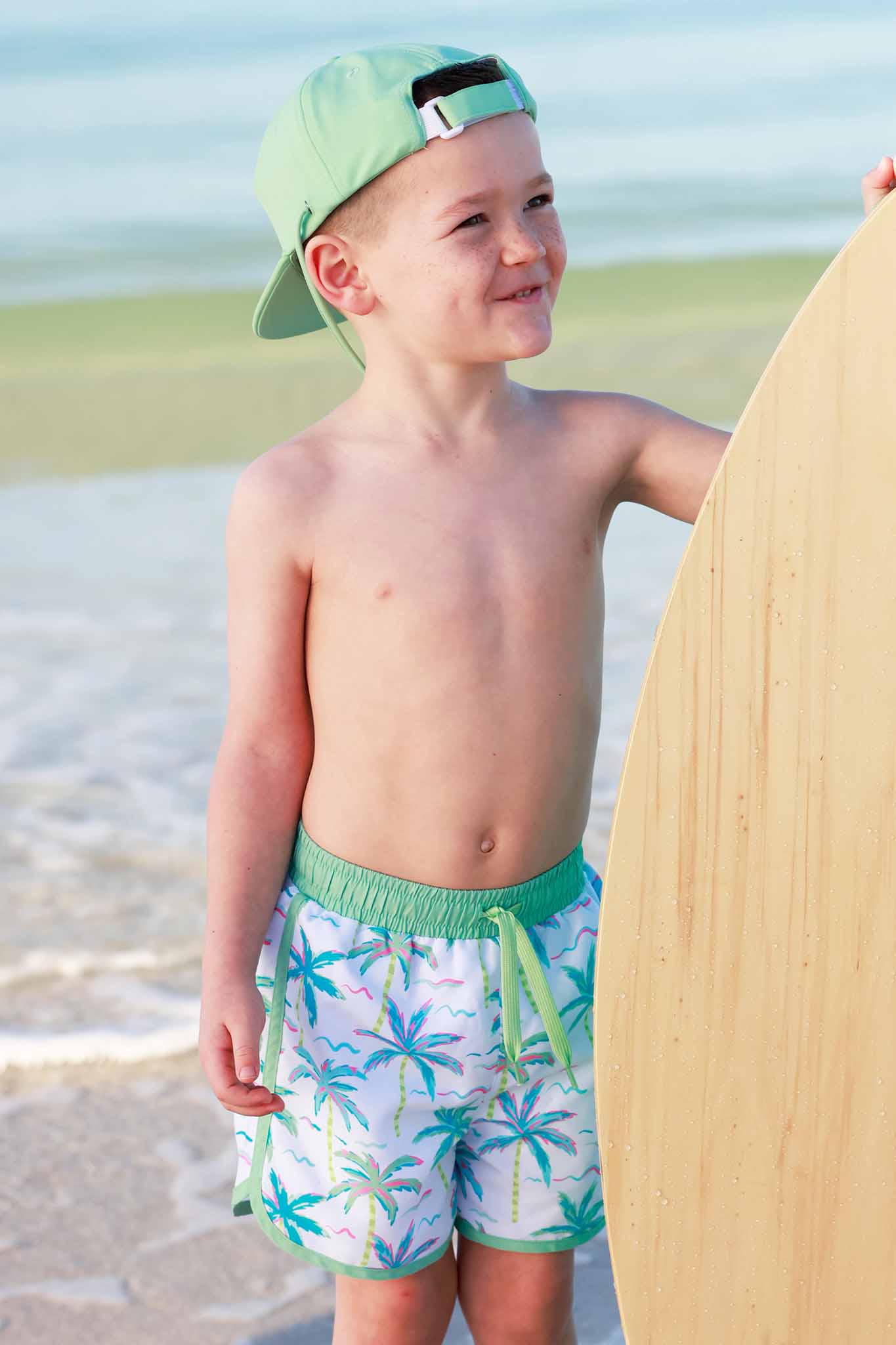 Boy's Swim Trunks | Blue Lagoon: 0-3 months
