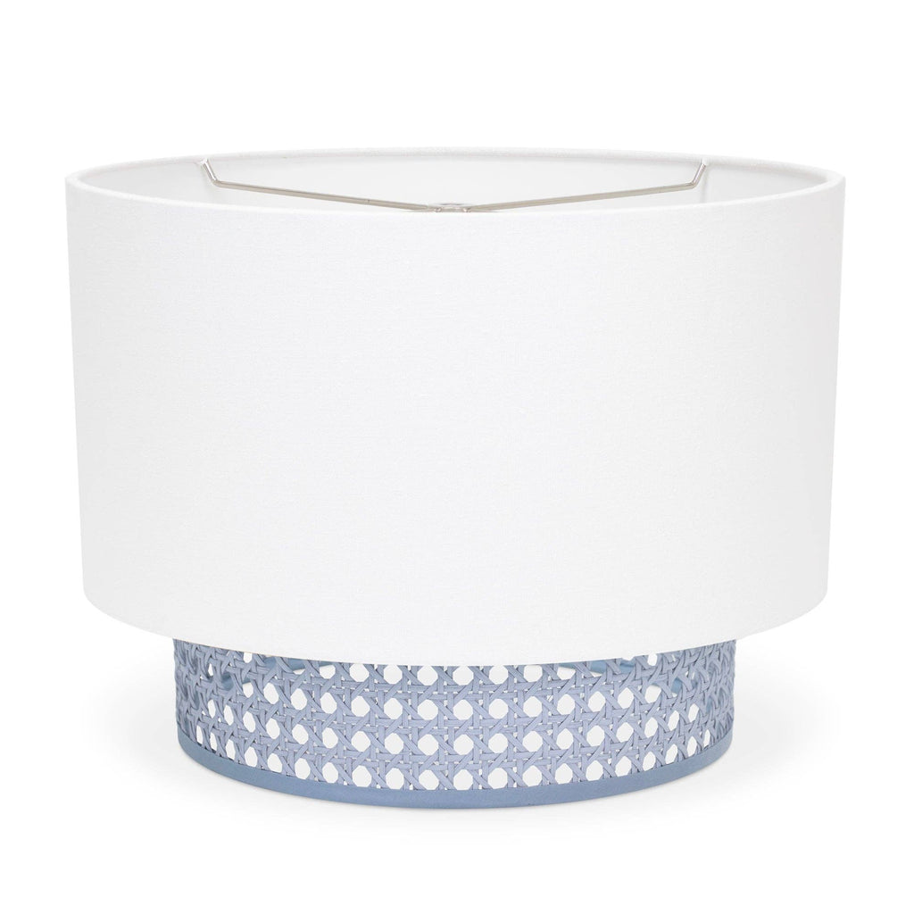 White Linen Shade with Windy Blue Cane