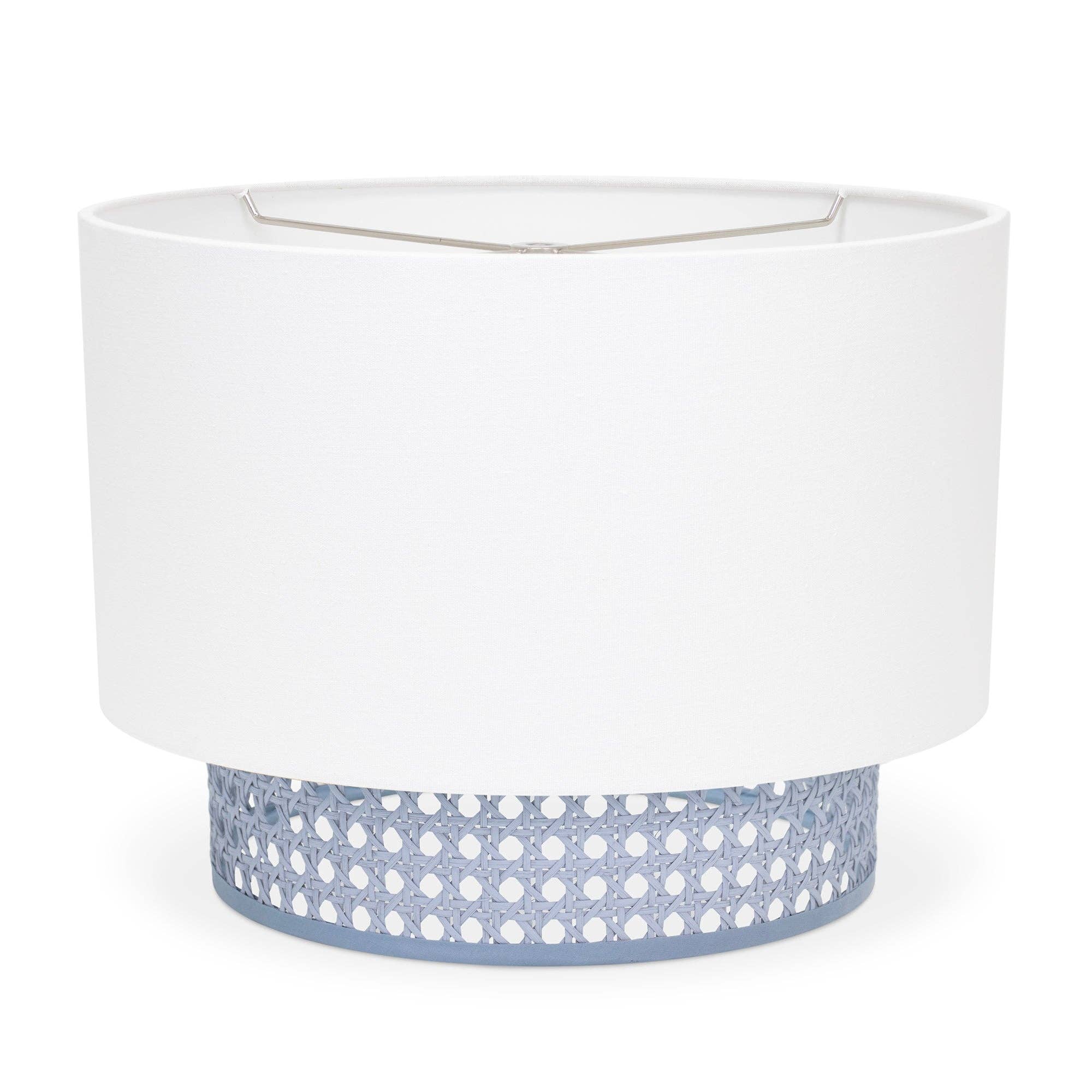 White Linen Shade with Windy Blue Cane