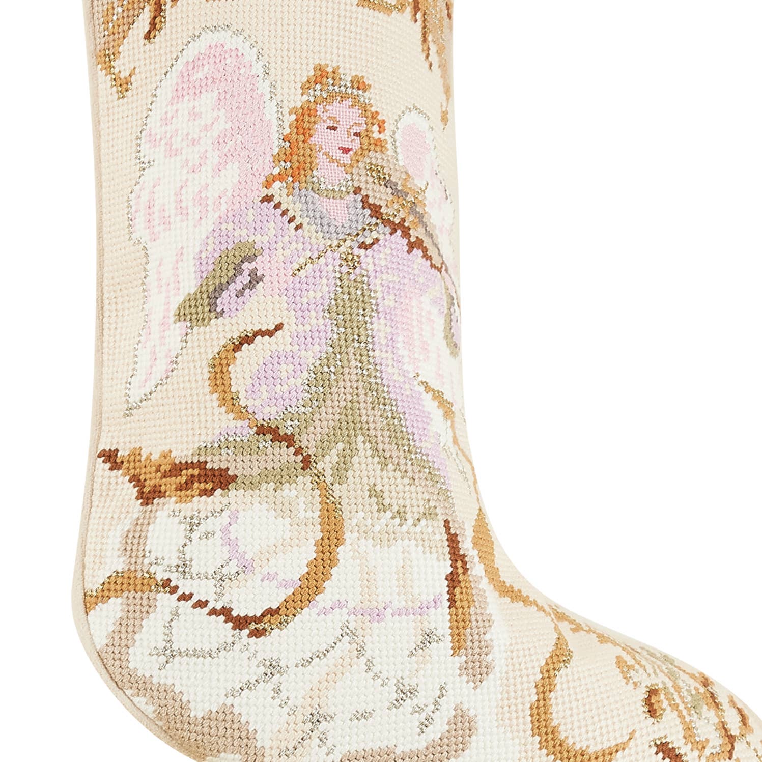 Angel w/Violin Embroidered Stocking