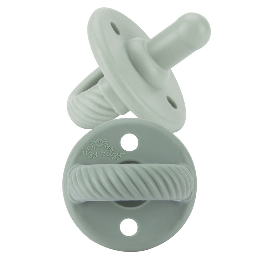 Sweetie Soother™ Pacifier Sets (2-pack): Robin's Egg Blue + Navy Cables