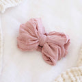 Large Ruffle Knit Bow | Pinks: Rose Quartz