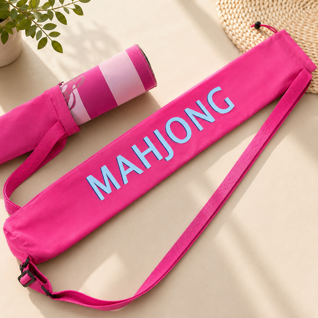 Mahjong Travel Bag – Large Capacity Crossbody Storage Tote: Black (Canvas)