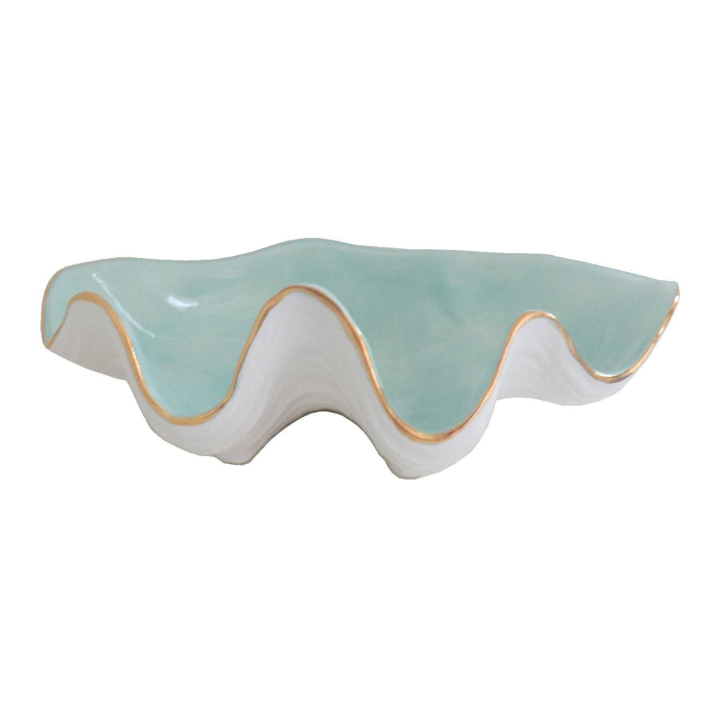 Clam Shell Bowl with 22K Gold Accent: Pink / Large