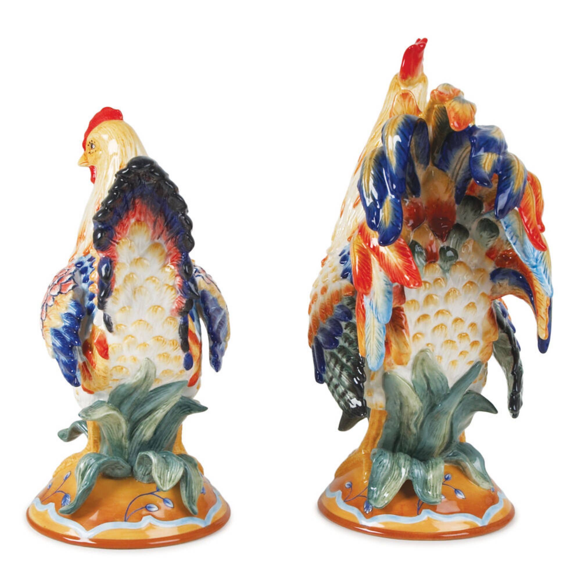 Fitz & Floyd Ricamo Rooster Hen Fig Brown Bx Pkg: Multi / Earthenware