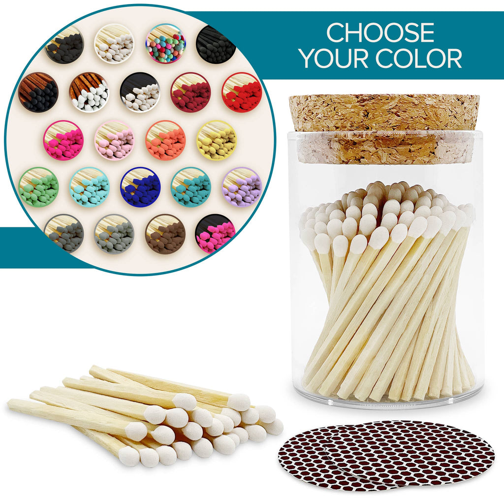 2" Matches in Cork Top Jar - Colors of Your Choice: Carrot Cake