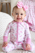 Ribbon & Roses Convertible Zip Romper | Pink: 6-12 months
