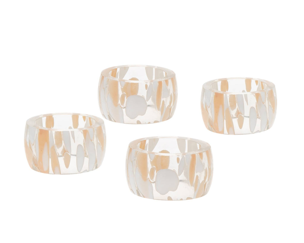 Set of Four Terrazo Glass Napkin Rings