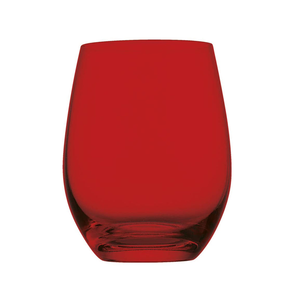 Veneto Christmas Red Stemless Wine Glass, Set of 4