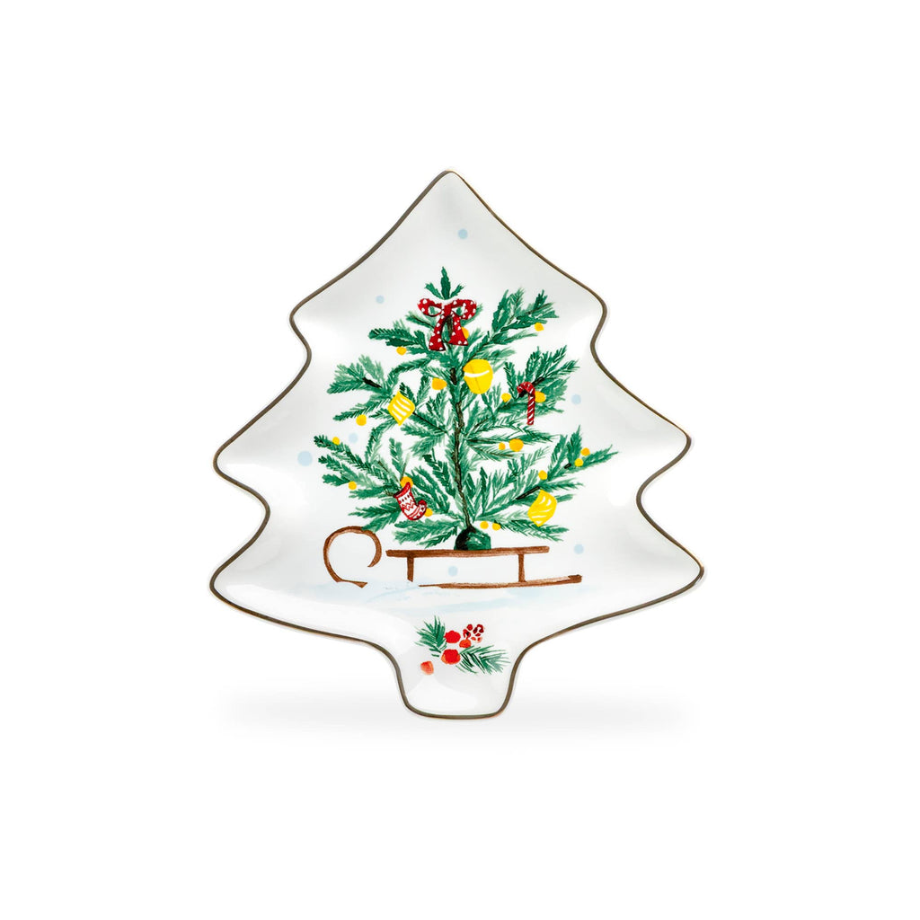 Festive Tree Delight 6" Assorted Dish Set of 4