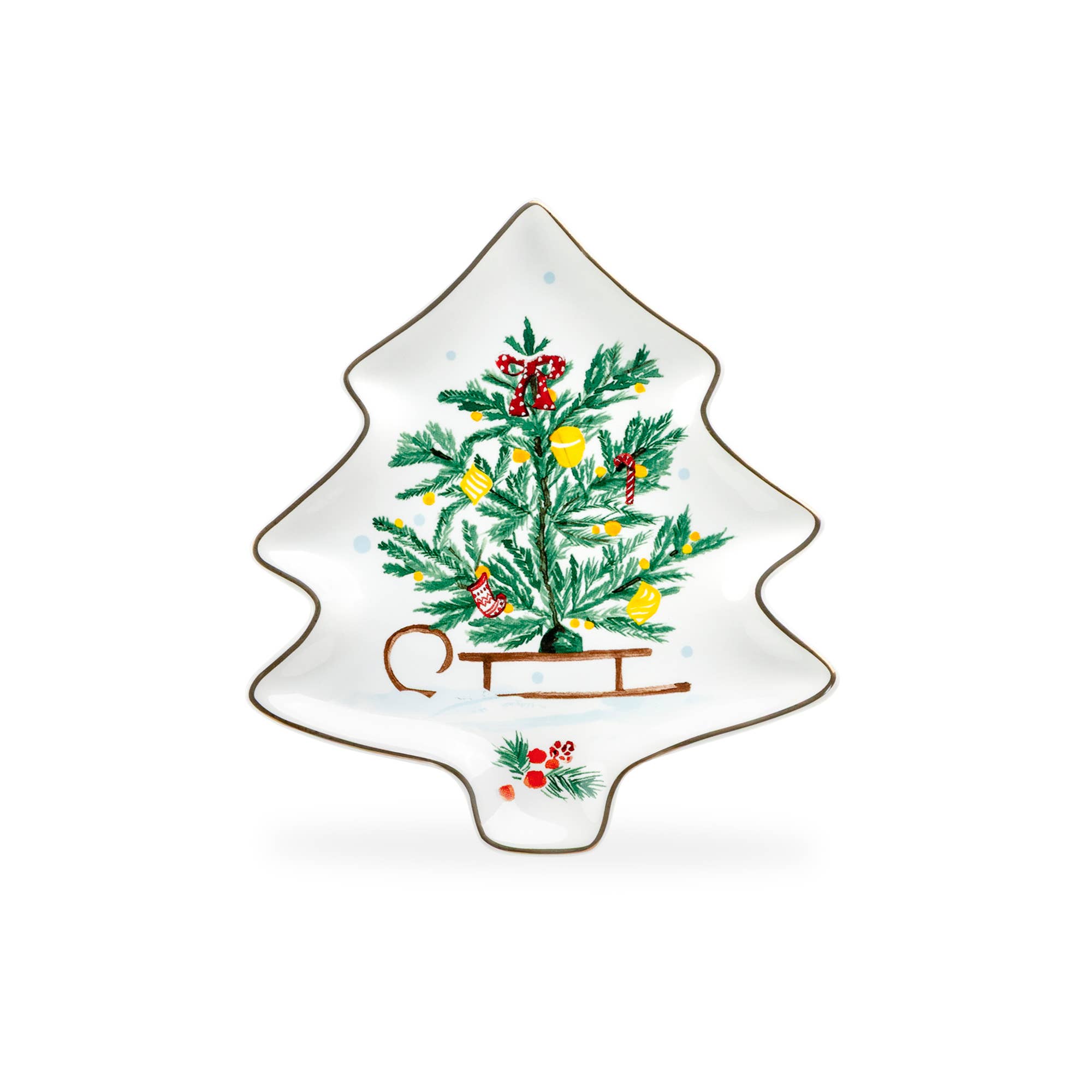 Festive Tree Delight 6" Assorted Dish Set of 4