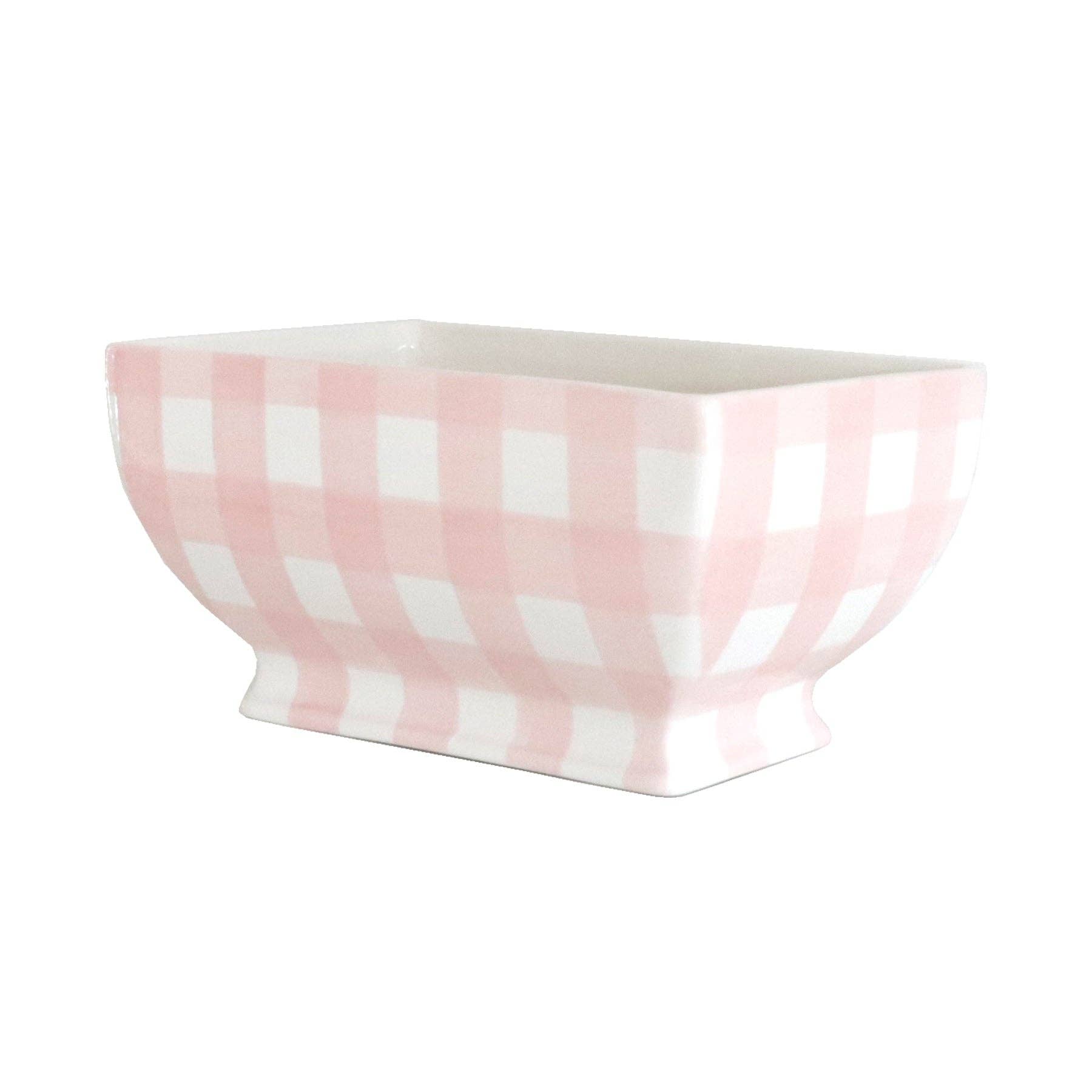 Gingham Planter: Pink / Planter