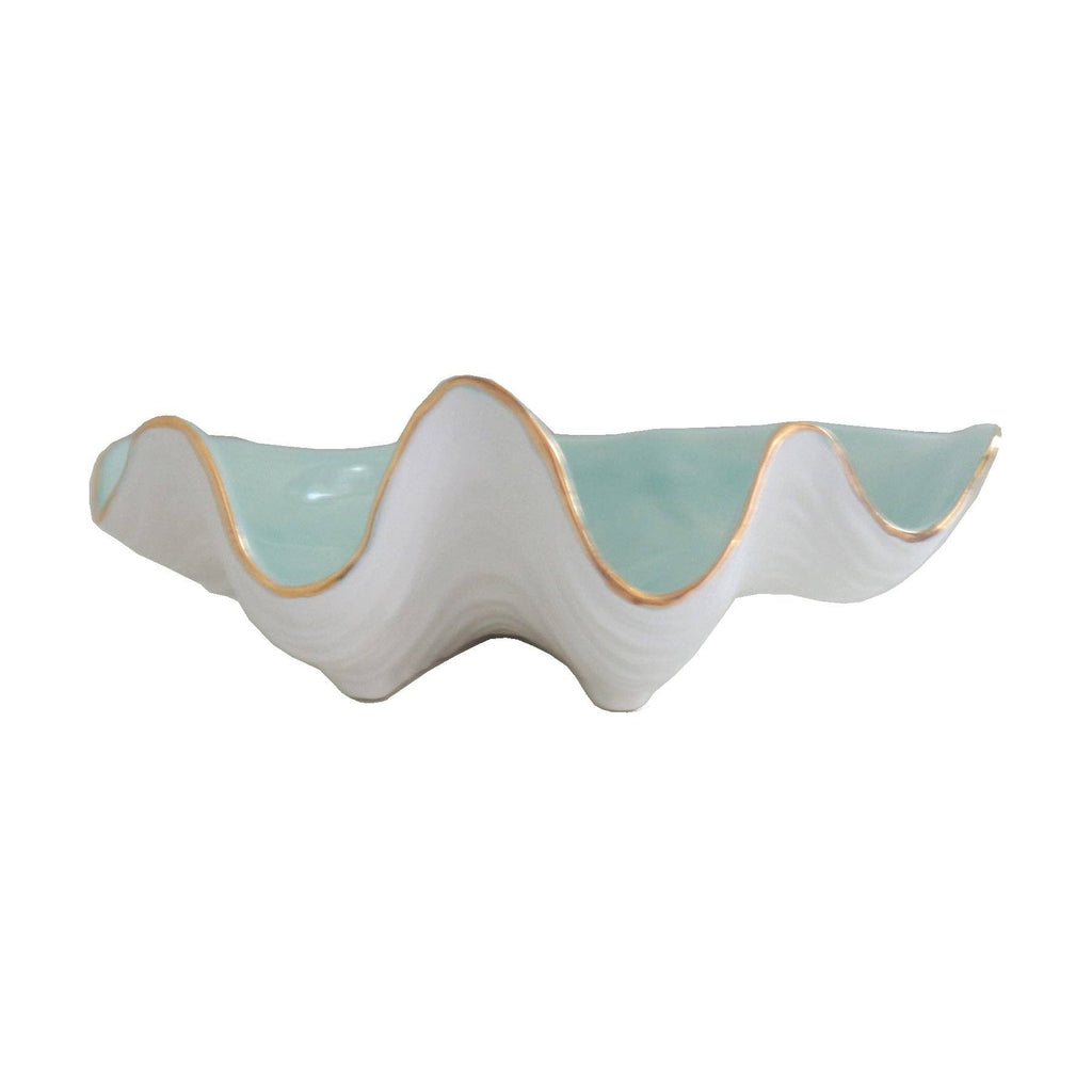 Clam Shell Bowl with 22K Gold Accent: Pink / Small