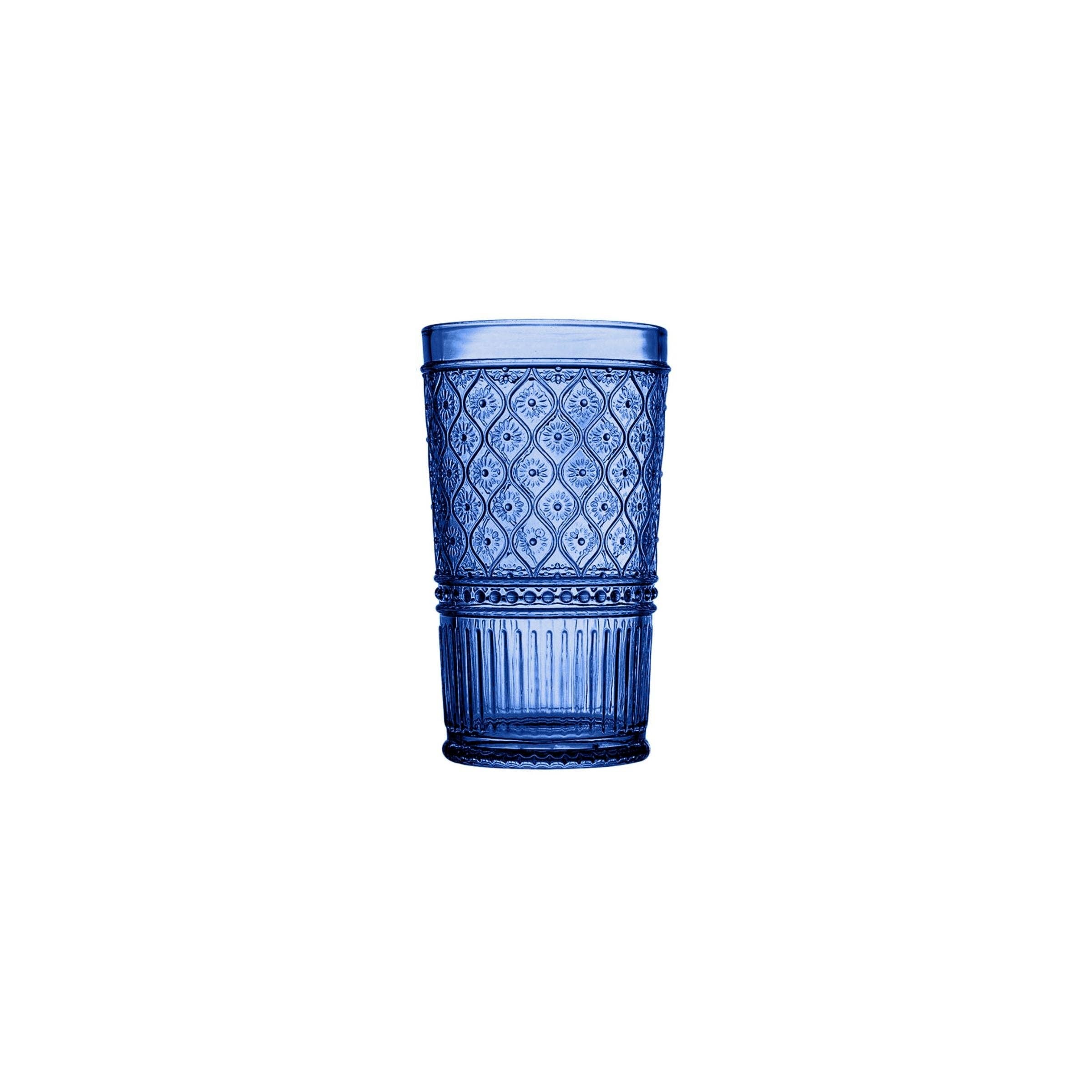 Claro Blue Highball, Set of 4: Blue / Non Leaded Crystal