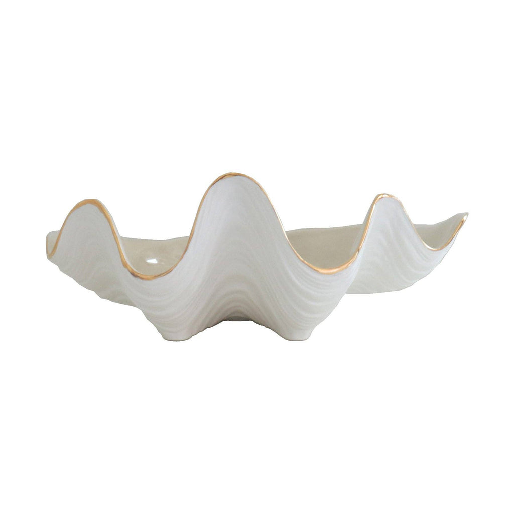 Clam Shell Bowl with 22K Gold Accent: Pink / Small