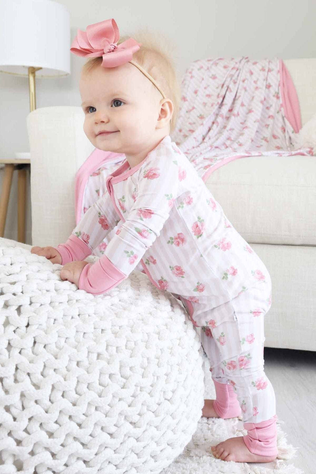 Rosy & Cozy Convertible Zip Romper: 6-12 months