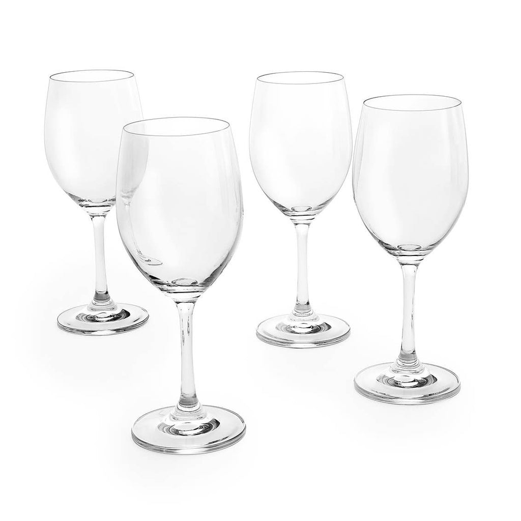 Set of Four Veneto White Wine Glasses: Clear