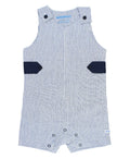 Baby Boys Blue Seersucker Classic Jon Jon: Blue / 0-3m