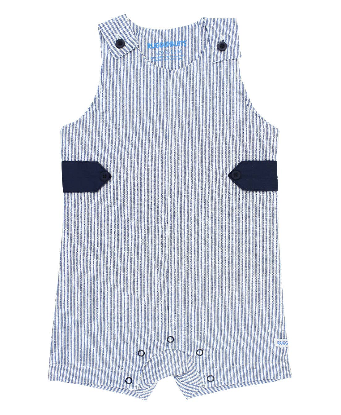 Baby Boys Blue Seersucker Classic Jon Jon: Blue / 18-24m