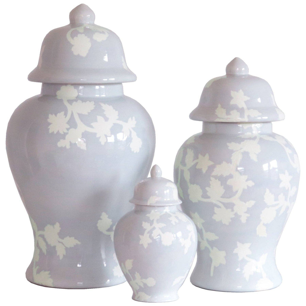 Chinoiserie Dreams Ginger Jars in Light Lavender: Small