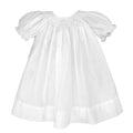 Daygown with Wave Smocking: White / 6 Month