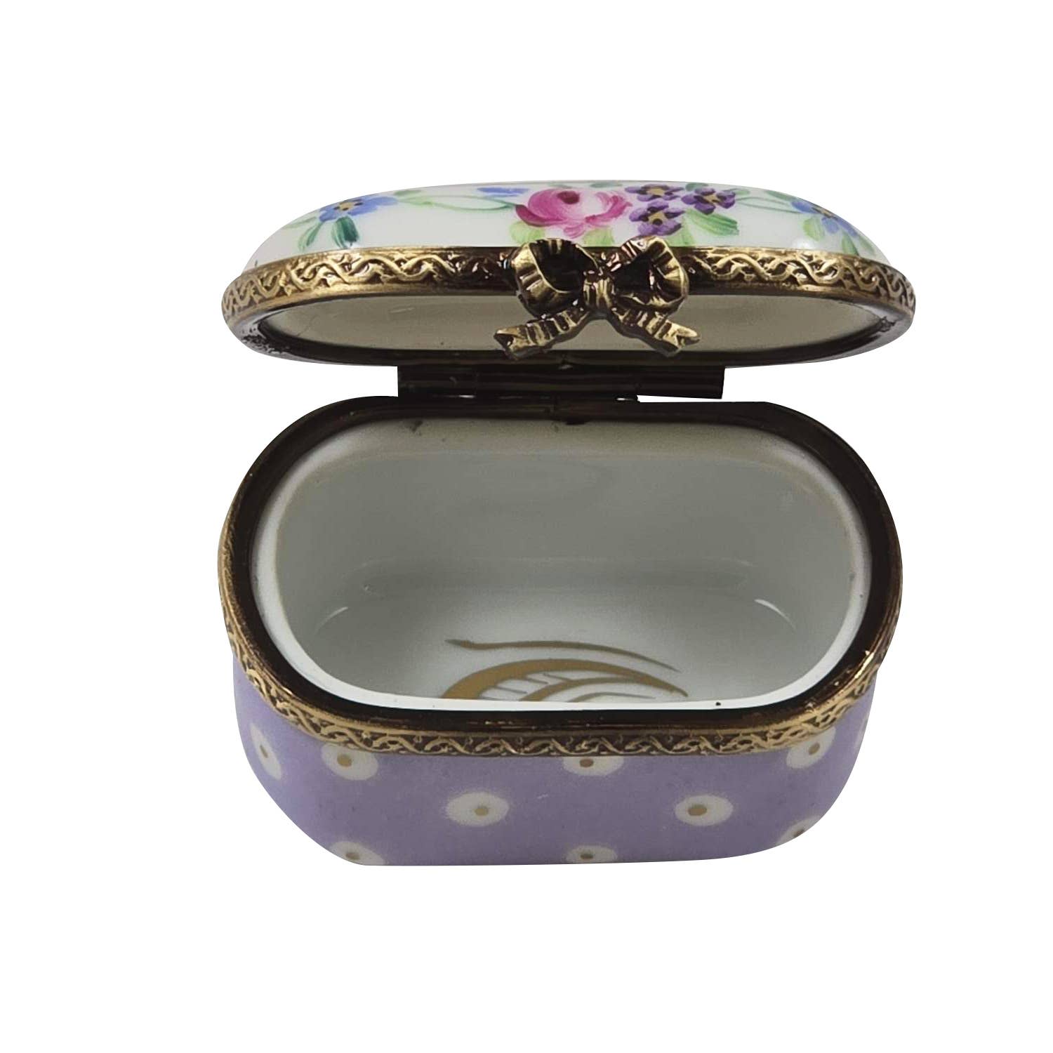 Light Purple gold Dot Small Oval