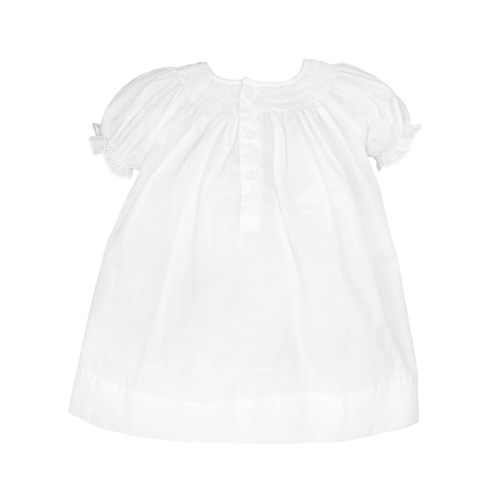 Daygown with Wave Smocking: White / 9 Month