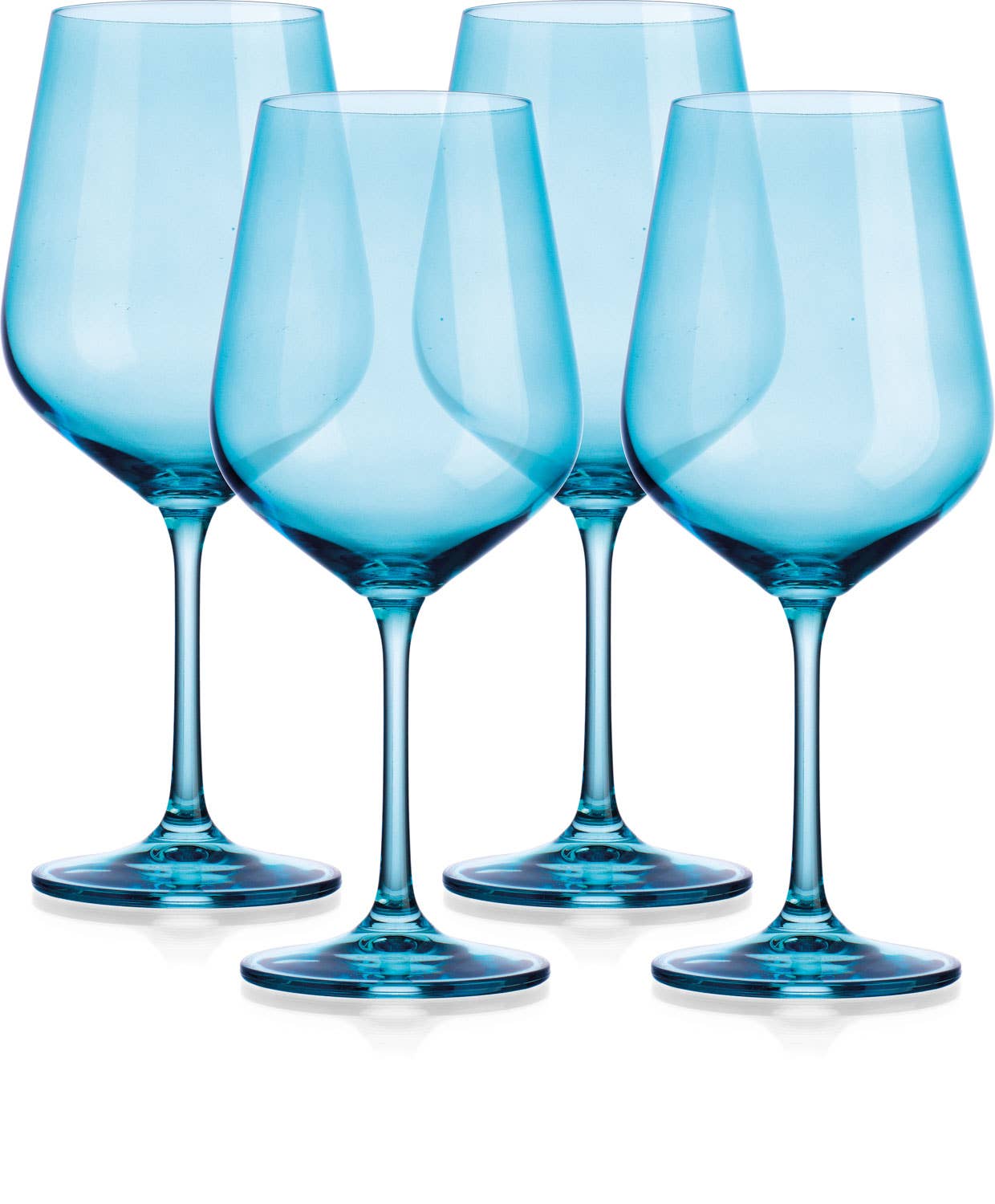 Set of Four Colored Red Wine Glasses - multi color avail: Coral