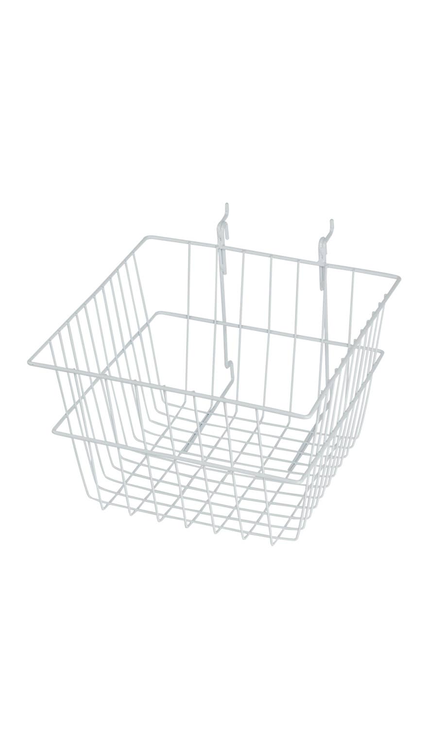 Grid Basket for Slatwall & Wire Grid: Black / 12 x 12 x 4 inch