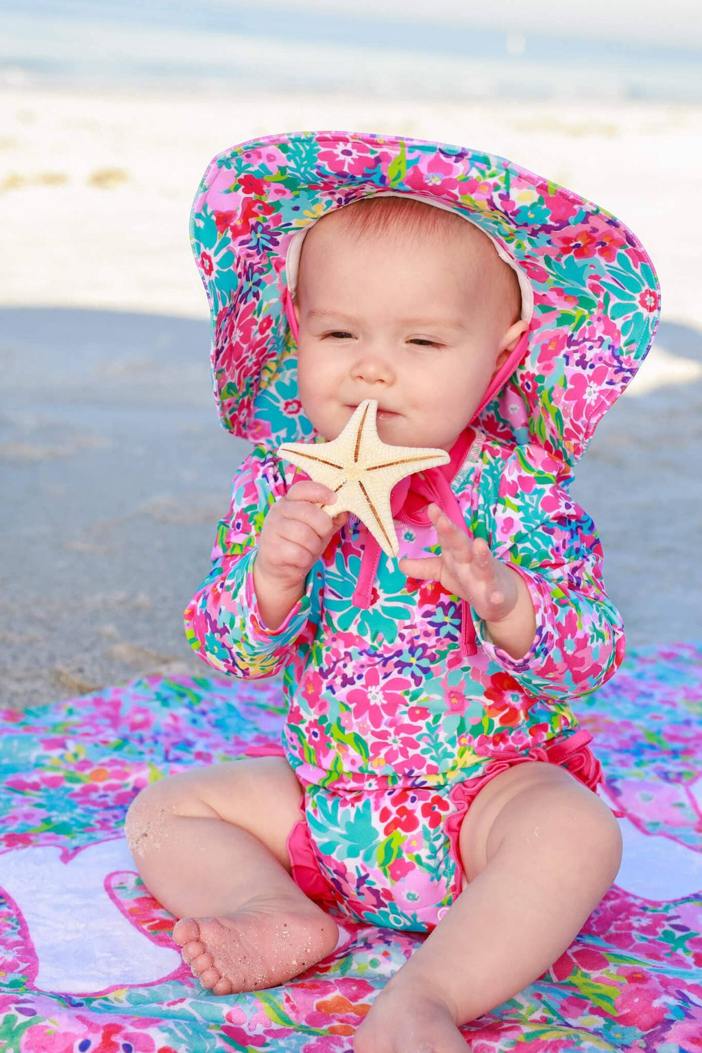 Printed Sun Hat | Petal Splash: XS