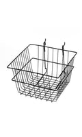 Grid Basket for Slatwall & Wire Grid: Black / 12 x 12 x 8 inch