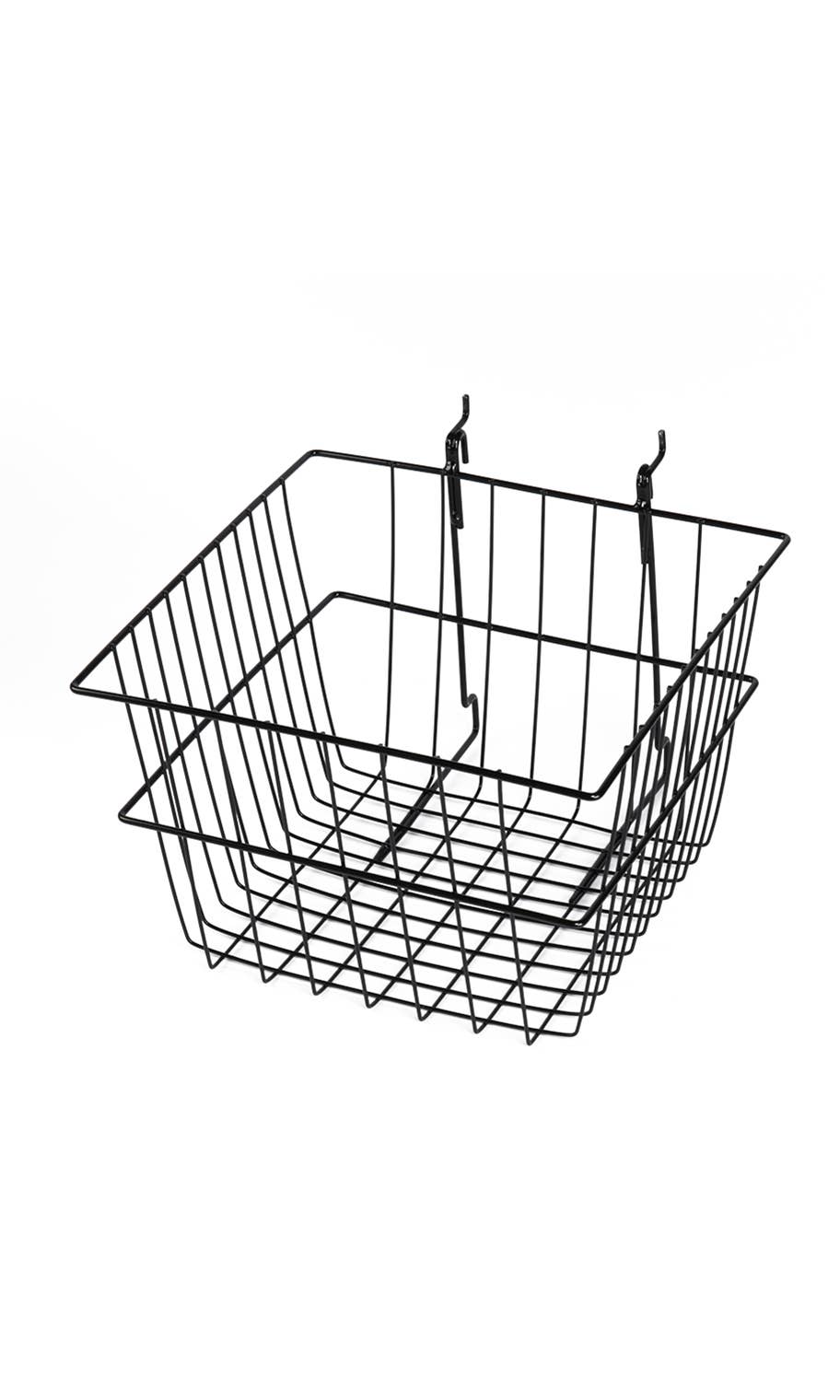 Grid Basket for Slatwall & Wire Grid: Black / 24 x 12 x 4 inch