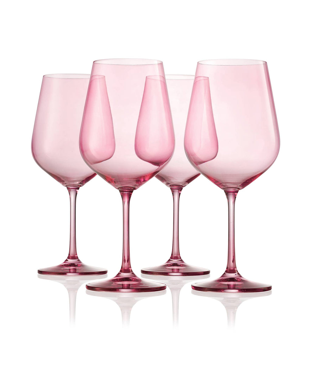 Set of Four Colored Red Wine Glasses - multi color avail: Amethyst