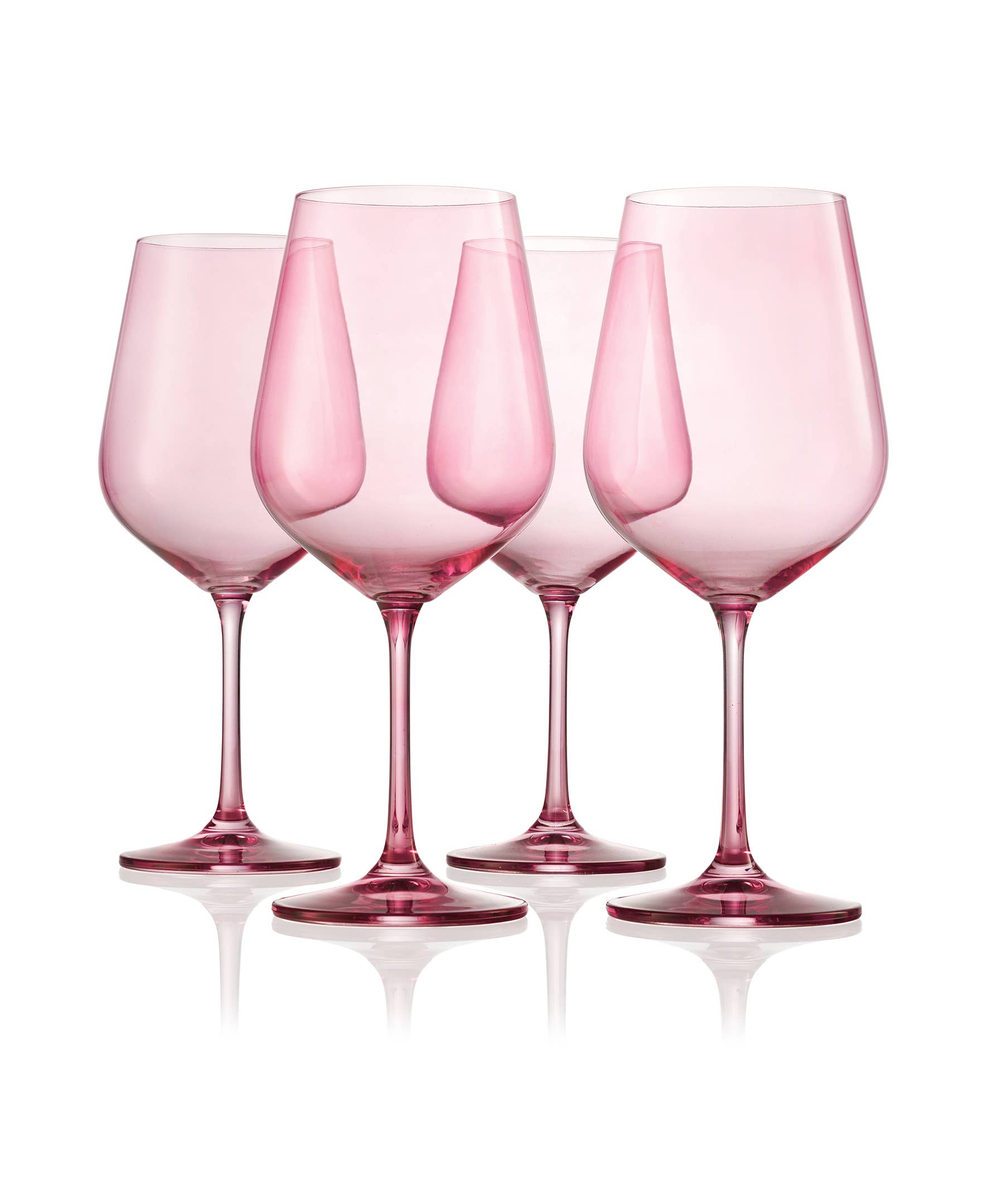 Set of Four Colored Red Wine Glasses - multi color avail: Cobalt
