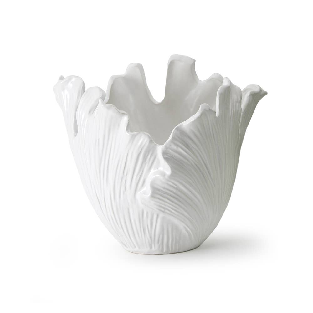 Large Iceberg Elegance Vase: Matt White / H-10" | D-11.25"