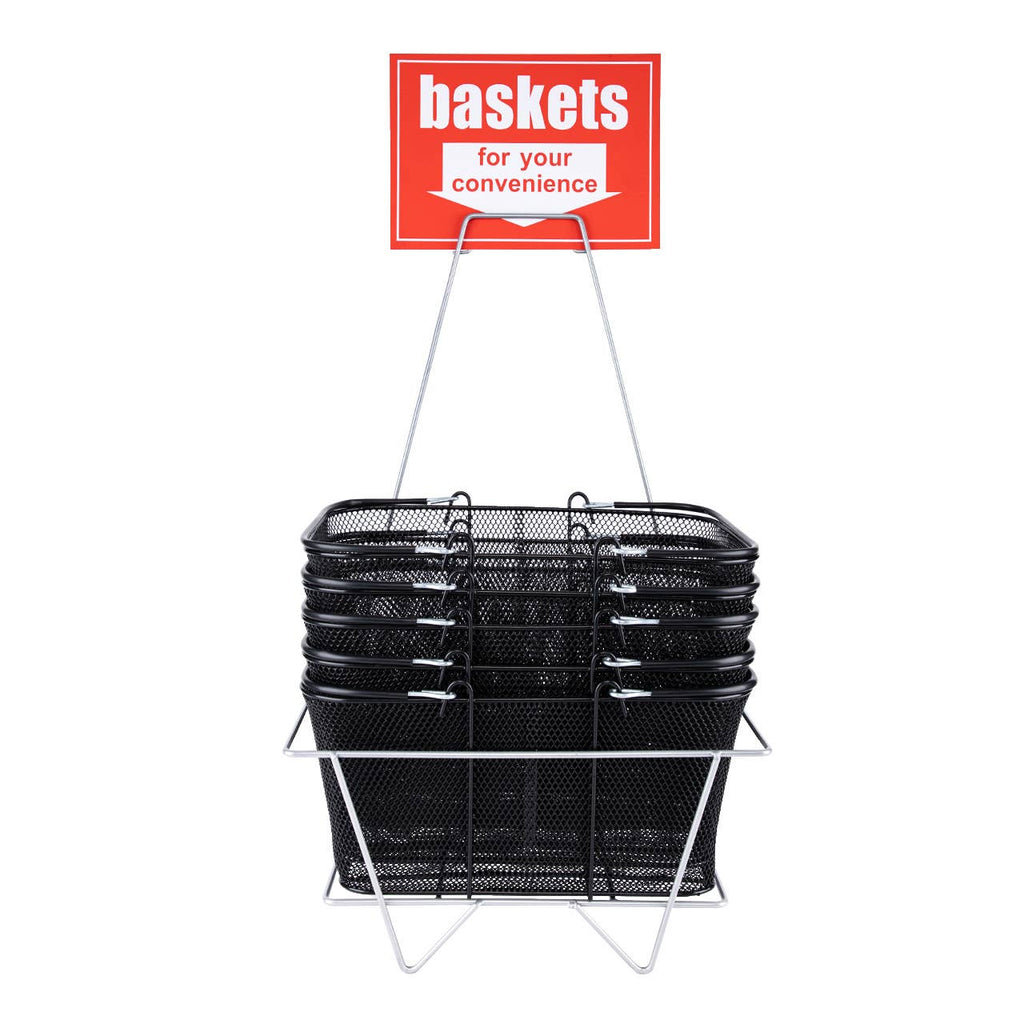 Black Metal Shopping Basket Set - 12 Baskets