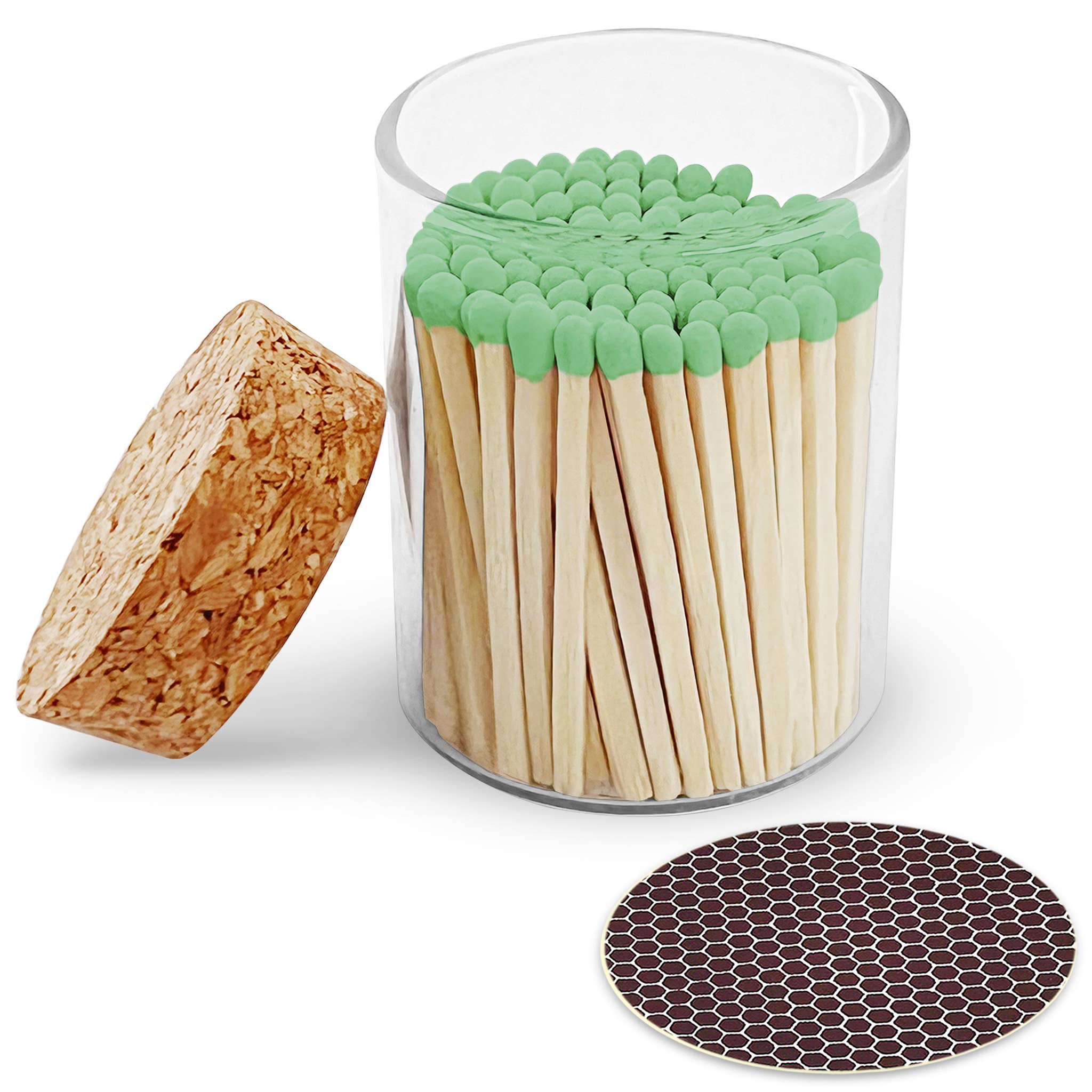 2" Matches in Cork Top Jar - Colors of Your Choice: Aqua Blue