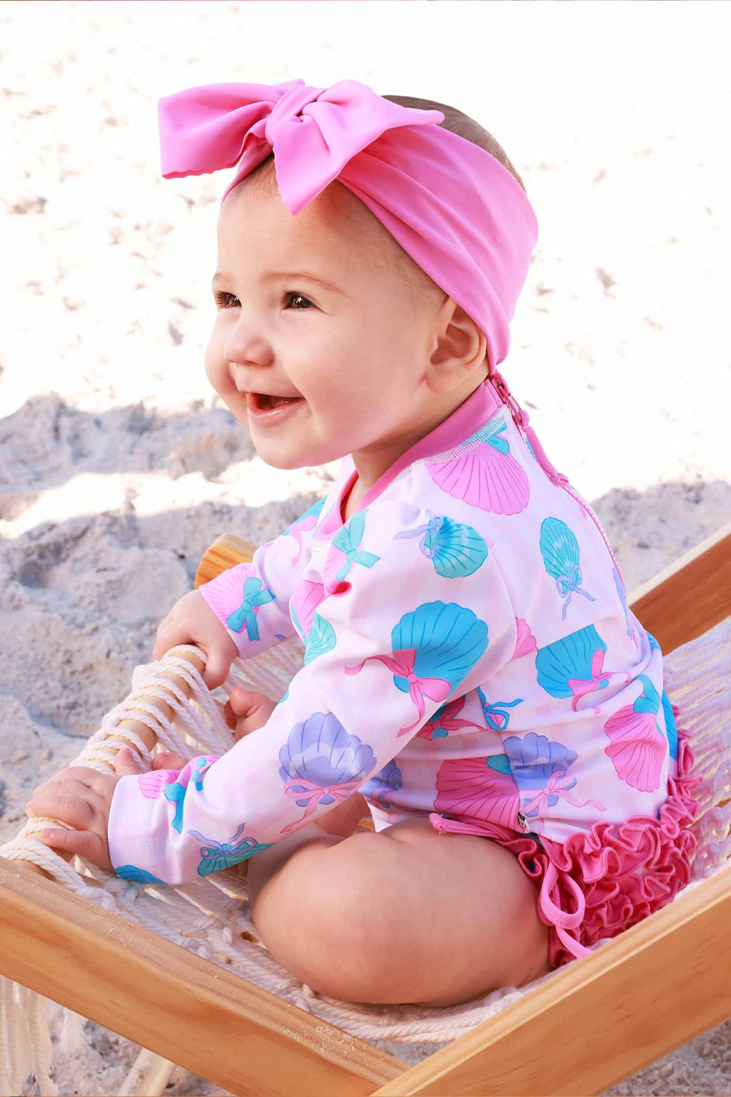 Long Sleeve Rash Guard With Ruffle Bottom | Seaside Sweetie: 18-24 months