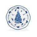 Blue Holly Christmas Tree 8.75" Dessert Salad Plate