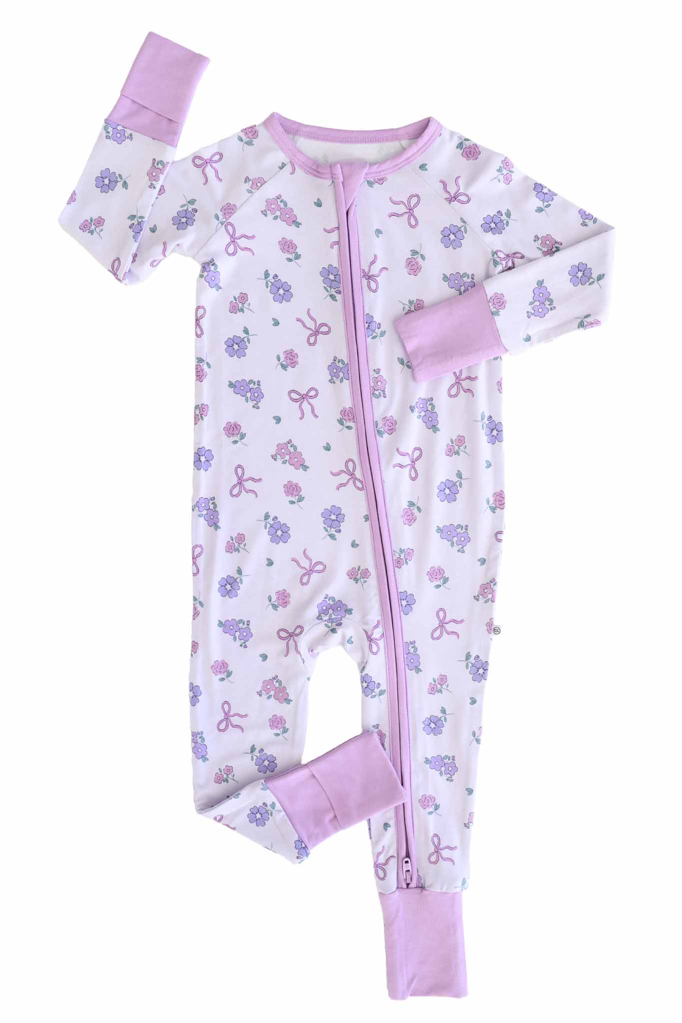 Ribbon & Roses Convertible Zip Romper | Purple: 3-6 months