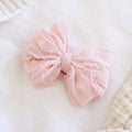Large Ruffle Knit Bow | Pinks: Lotus
