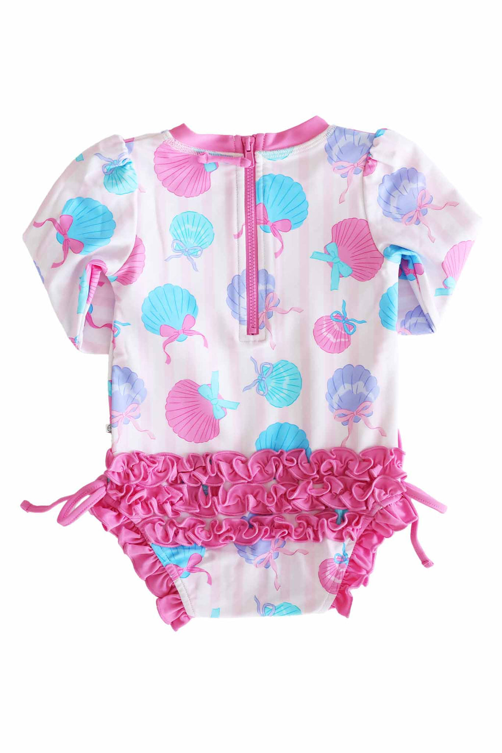 Long Sleeve Rash Guard With Ruffle Bottom | Seaside Sweetie: 0-3 months