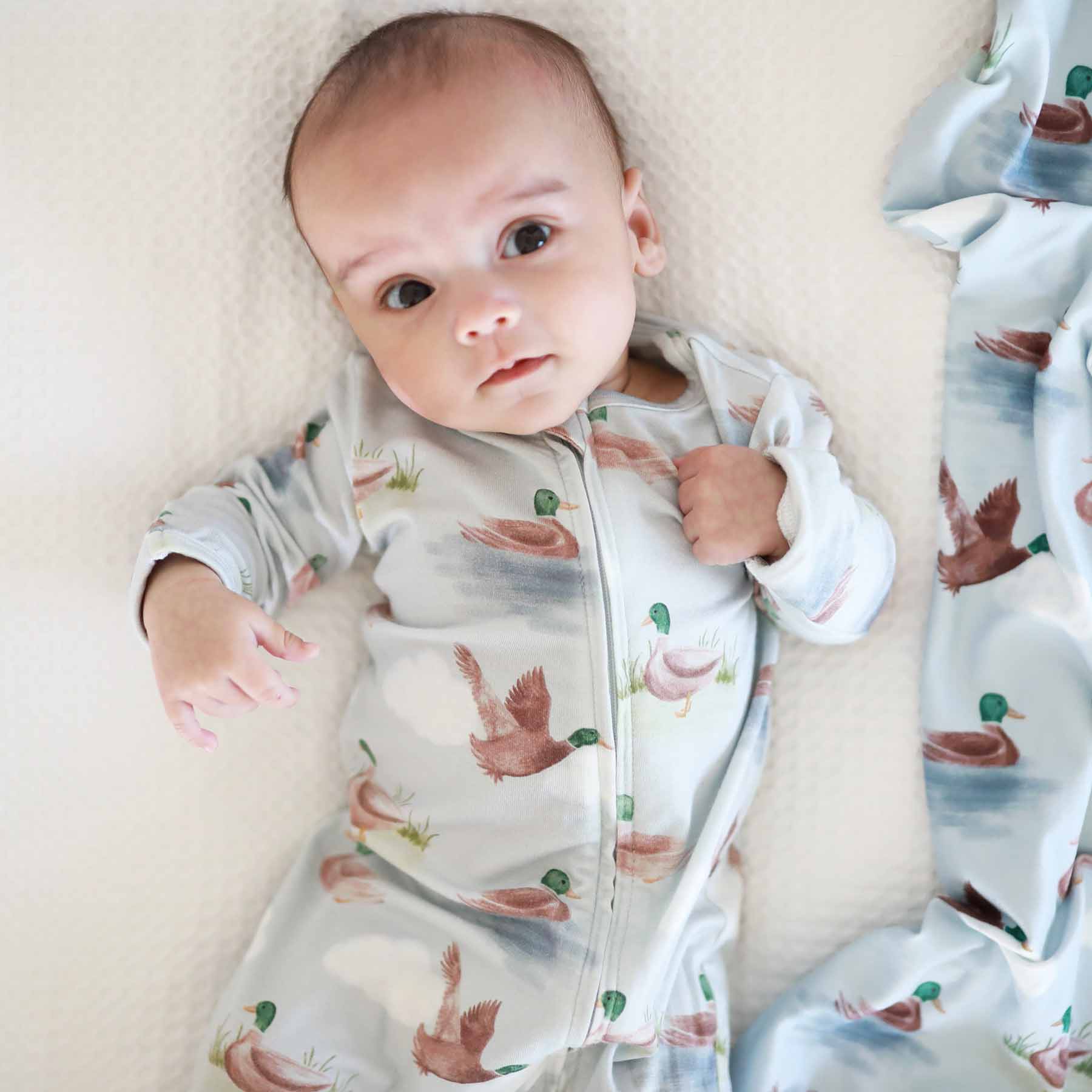 Little Duckling Zipper Footie: Newborn