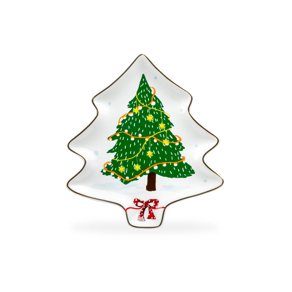Festive Tree Delight 6" Assorted Dish Set of 4