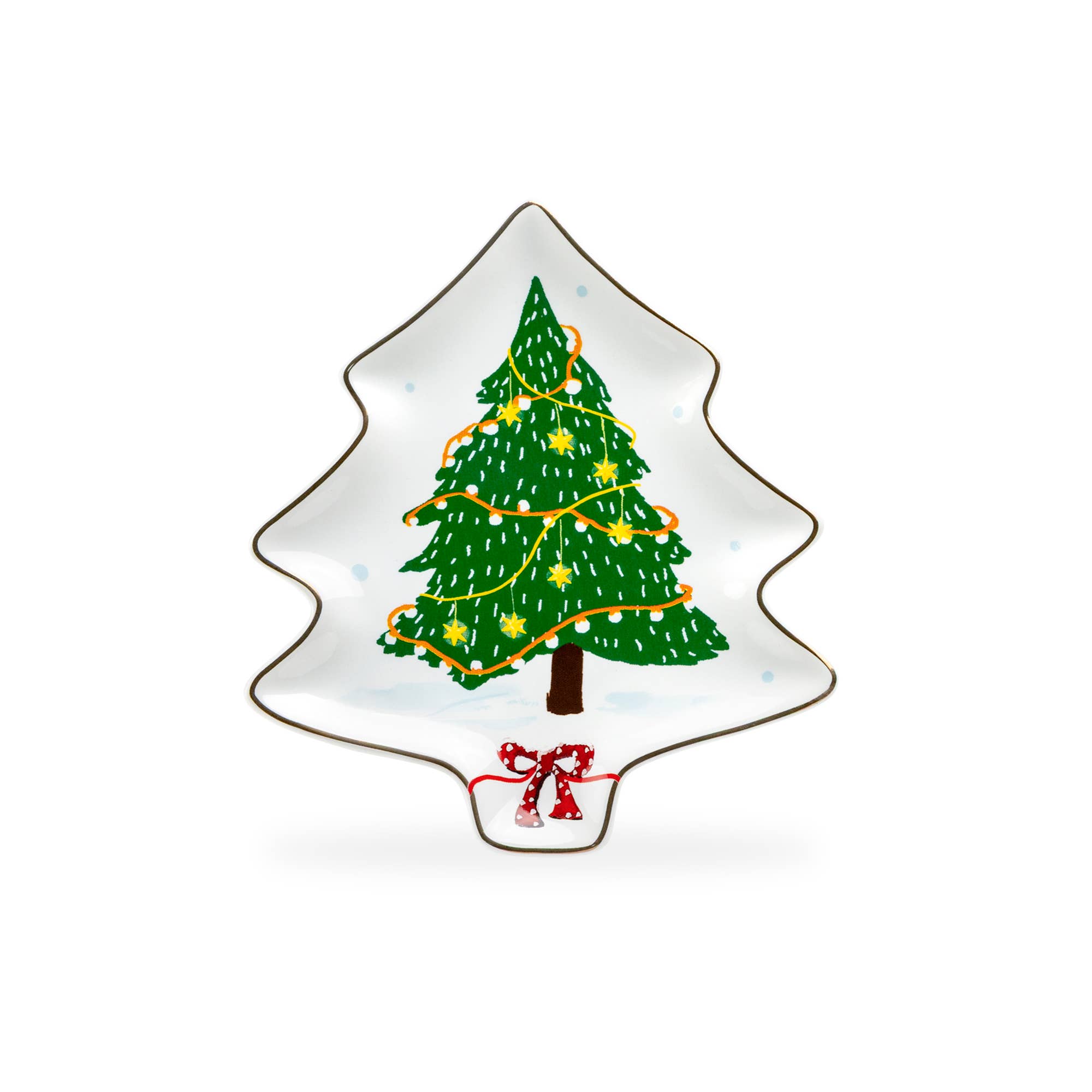 Festive Tree Delight 6" Assorted Dish Set of 4